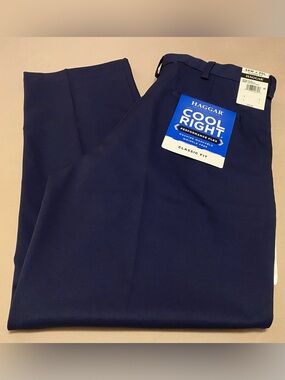 Haggar Classic Fit Cool Right Performance Flex Expandable Flat Pants Size 34x30